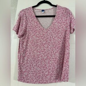 Old Navy Pink Floral Short Sleeve Top